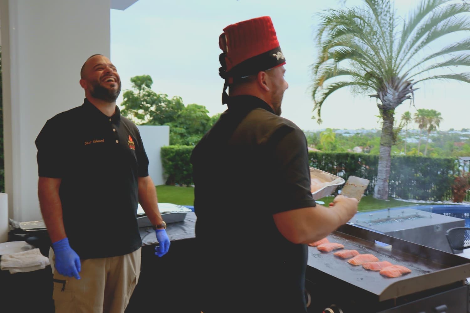 Hibachi chefs Edward and Dexler of Fuego en Plancha 100x35